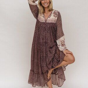 *NWT* Daughter's of India Rooh Maxi Dress in Cacao